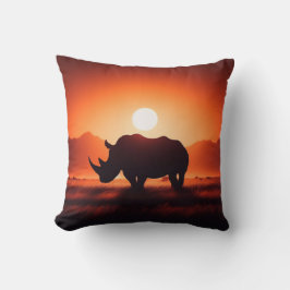 Luxurious Rhinoceros Pillow for Wildlife Älskare Kudde