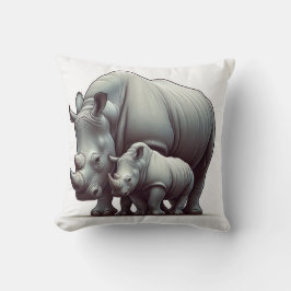 Luxurious Rhinoceros Pillow for Wildlife Älskare Kudde