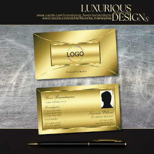 Luxurious Shimmery Guld med Logotyp och fotodekan Visitkort