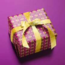 Luxurious Tahitian Tropical Fuchsia & Guld Boho