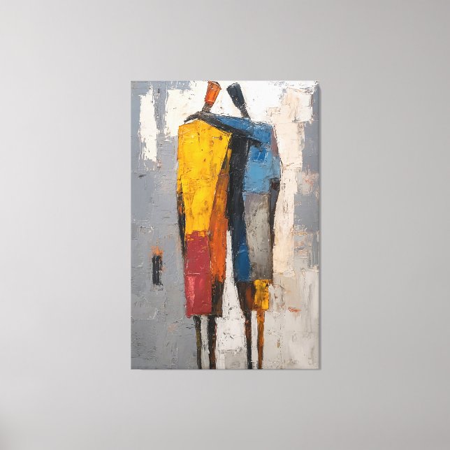 Luxurious Textured Blue & Gold Abstract Canvastryck (Framsida)