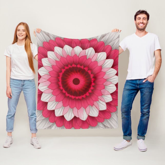 Luxurious Ull & Sherpa Blanket - Red, Rosa Fleecefilt (På plats)