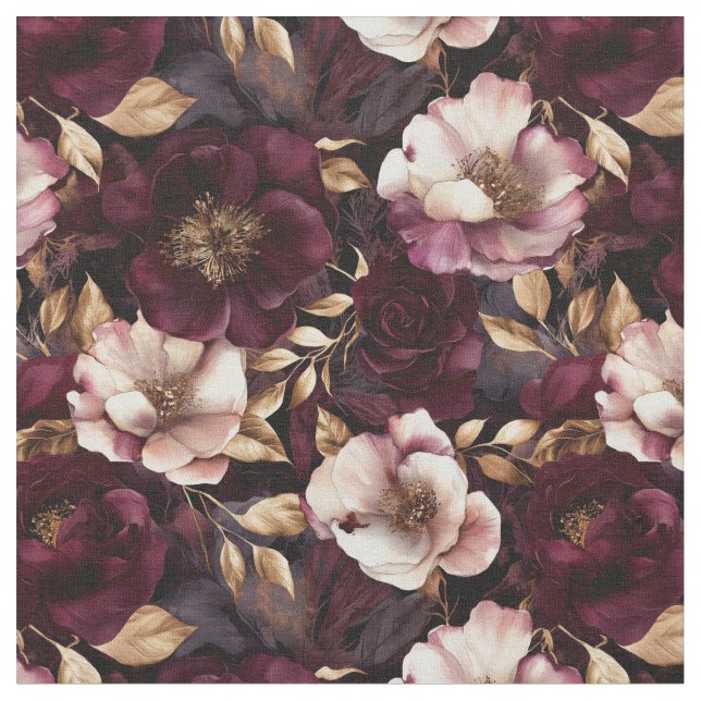 Luxurious Velvet Flowers Fabric Tyg (Närbild)