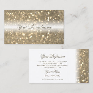 Luxurirvit och Guld mousserande Glitter-Snyggten Visitkort
