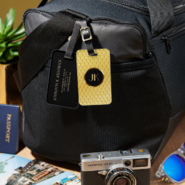 luxurisk Elegant silver guld mönster monogrammad Bagagebricka