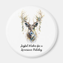 Luxuriska renar, Glatta Önskemål för en Helgdag Magnet