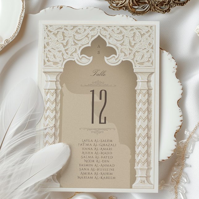 Luxuriskt Arabesque Bröllop Bordsnummer Card (Skapare uppladdad)