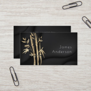 Luxuriskt Bamboo Black Guld-Affärskort Visitkort