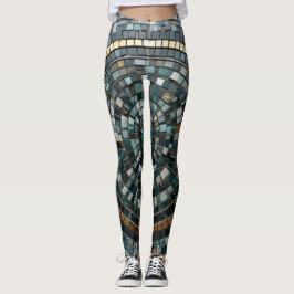 Luxuriskt cirkulärt mosaikmurmakro leggings