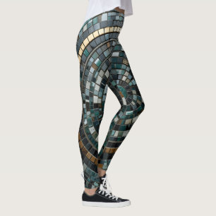 Luxuriskt cirkulärt mosaikmurmakro leggings