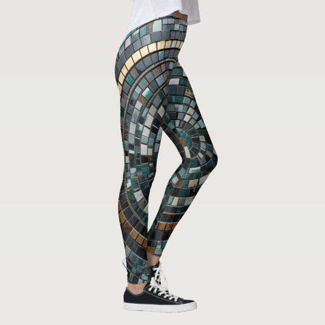 Luxuriskt cirkulärt mosaikmurmakro leggings (Höger)