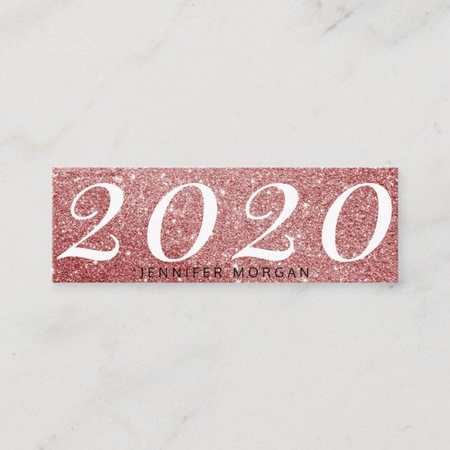 Luxuriskt kort för Namn i ro vid guld i glitter (Framsida)