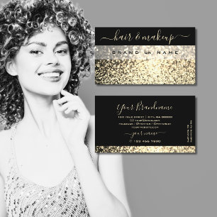 Luxurit Black Guld-mousserande Glitter Luxe Glam Visitkort