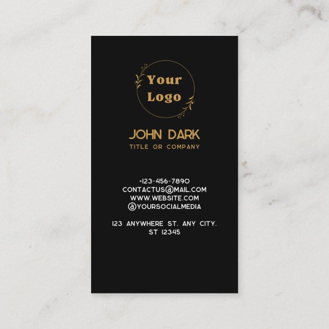 Luxurit Black & Guld Visitkort (Baksida)