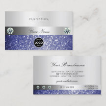 Luxurit Blue Glitter med Logotyp Shimmery Silver