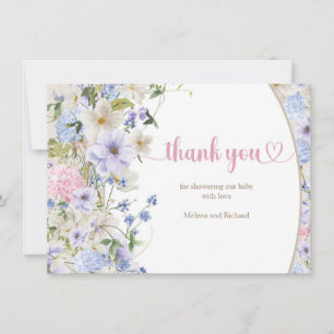 Luxurit boho Vår Wildblomma babystötare Tack Kort