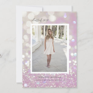 luxurit fotomeddelande från glitter studenten inbjudningar