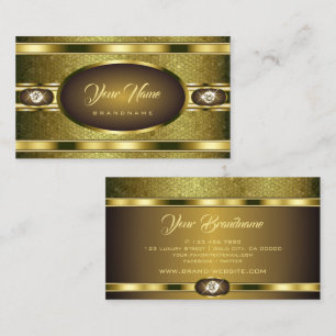 Luxurit Golden Färgad Mönster Faux Rhinestones Visitkort