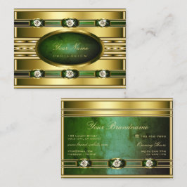 Luxurit Golden med Mörk grönt Marble Mönster Visitkort