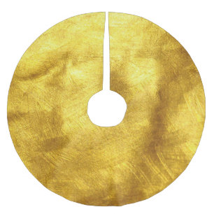 Luxurit Golden Struktur Design Julgransmatta Borstad Polyester