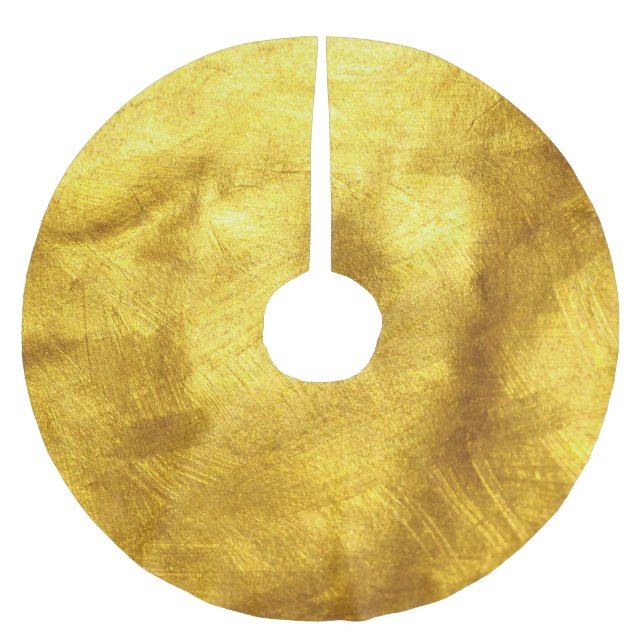 Luxurit Golden Struktur Design Julgransmatta Borstad Polyester (Framsidan)