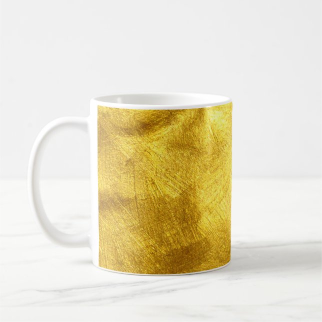 Luxurit Golden Struktur Design Kaffemugg (Vänster)