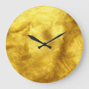 Luxurit Golden Struktur Design Stor Klocka