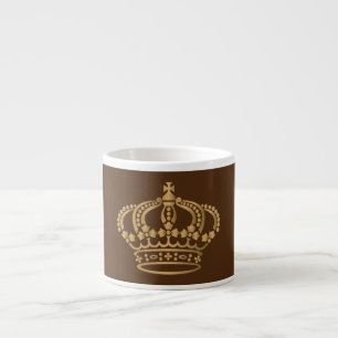 Luxurit Guld Krona Brown Espressomugg