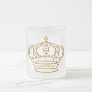 Luxurit Guld Krona Frostad Glasmugg