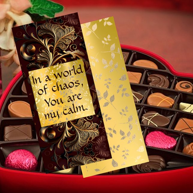 Luxurit Guld Lövs Valentine Card Meny (Skapare uppladdad)