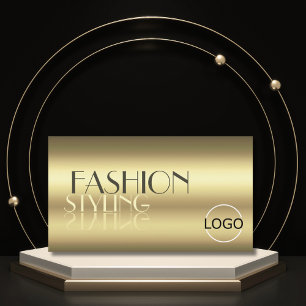 Luxurit Guld Modern Spegel Brev med Logotyp Visitkort