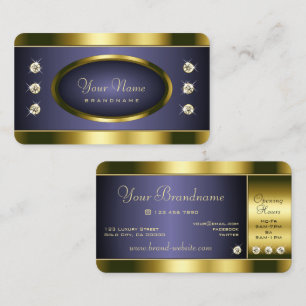 Luxurit Guld och Mörk blått med Faux Rhinestones Visitkort