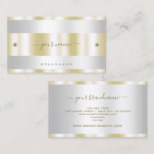 Luxurit Guld och Silver med Cute Tiny Diamonds Visitkort