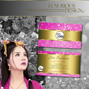 Luxurit Guld Shock rosa Stars lägger till Logotyp Visitkort