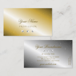 Luxurit Guld Silver Sparkling Diamonds Luxe Glam Visitkort