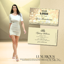 Luxurit Guld Stars Logotyp Beige och Golden Visitkort