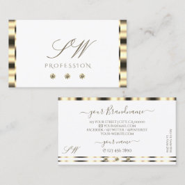 Luxurit Guld White Sparkling Diamonds Initialer Visitkort