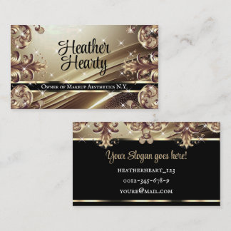 Luxurit Ornate Platinum Ombre Flourish Deluxe Visitkort