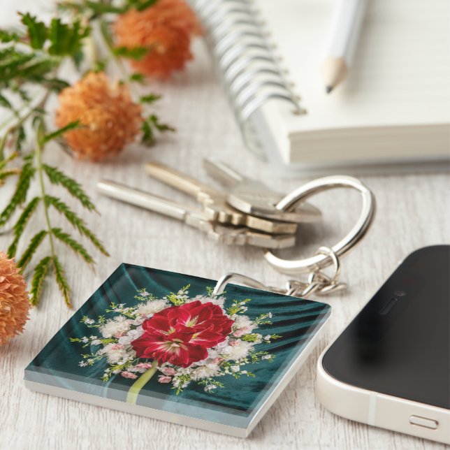 Luxurit Red Amaryllis Blommigt Dekorativ kudde Cov (Högra Framsidan)