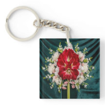 Luxurit Red Amaryllis Blommigt Dekorativ kudde Cov