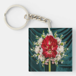 Luxurit Red Amaryllis Blommigt Dekorativ kudde Cov