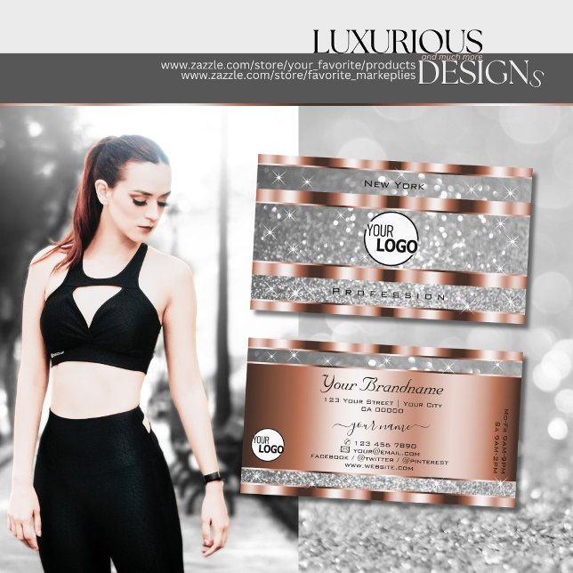 Luxurit Ro Guld Glitter Stars tillför Logotyp Visitkort (Skapare uppladdad)