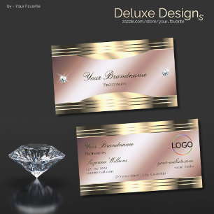 Luxurit Ro Guld med shinydiamanter och Logotyp Visitkort