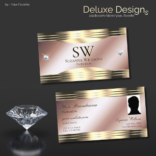 Luxurit Ro Shiny Diamonds Monogram Photo Visitkort