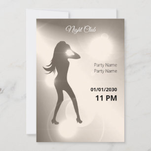 Luxurit Sandy Brilliant Dancing Girl Silhouette Inbjudningar