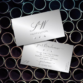 Luxurit Silver Gnistra Diamonds Initialer Elegant Visitkort