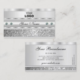 Luxurit Silver mousserande Glitter Lägg till Logot Visitkort