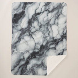 Luxurit svart och vit marmorplansblankett