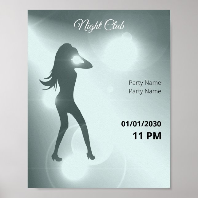 Luxurit Vatten Brilliant Dancing Girl Silhouette Poster (Framsidan)