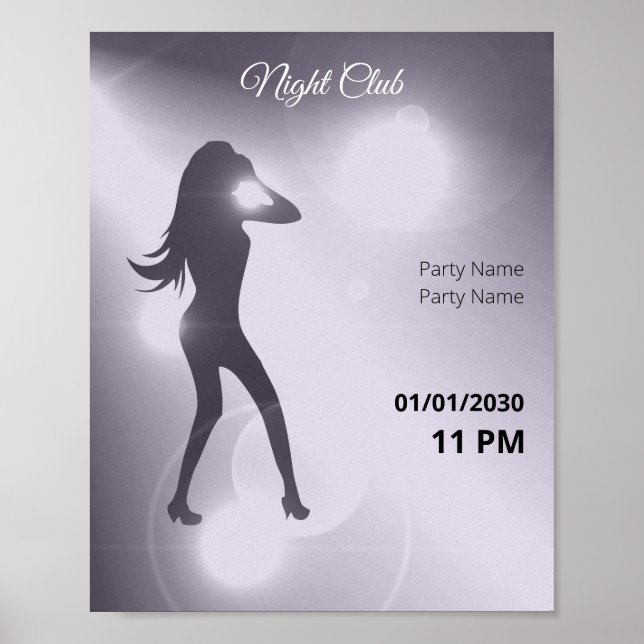 Luxurit Violet Brilliant Dancing Girl Silhouette Poster (Framsidan)
